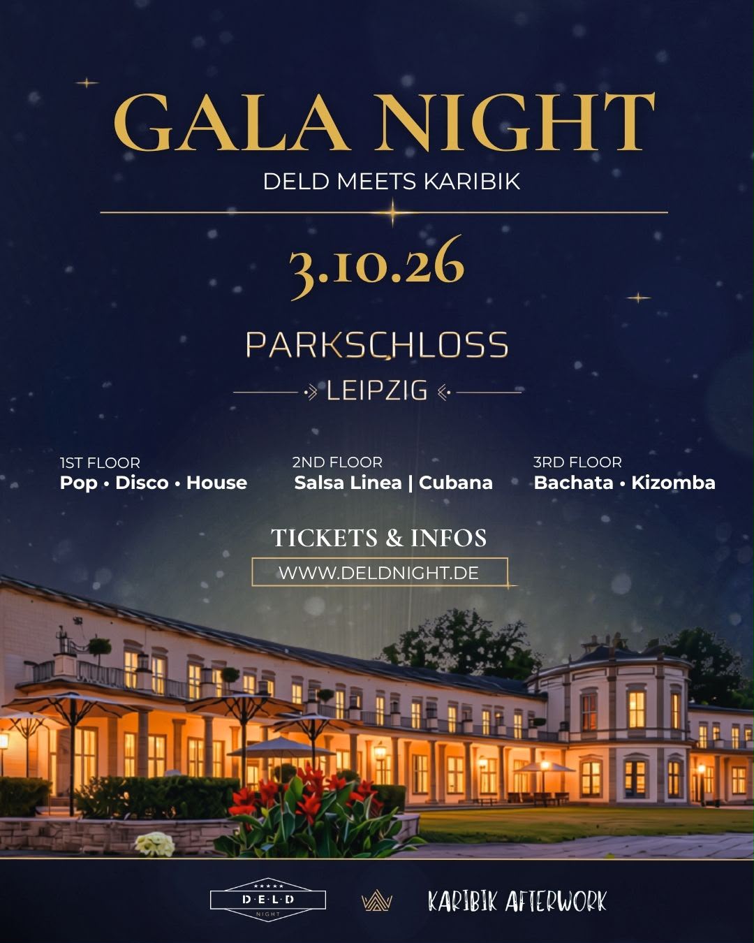 DELD meets Karibik, Gala Night am 3. Oktober 2026 im Parkschloss Leipzig